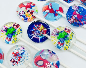 Spidey Lollipops - Spidey Party Favors -Spidey Birthday