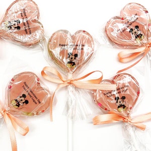 Custom Lollipops, Kids Personalized Lollipops - Valentine’s Lollipops- Image Lollipops- Heart Shaped Lollipops ( Set includes 6 lollipops)