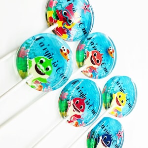 Baby Shark Inspired Lollipops - Baby Shark Birthday- Baby Shark Party Favors - Baby Shark Theme - Baby Shark Party