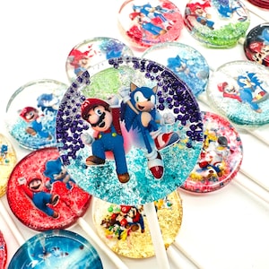 Mario Vs. Sonic Lollipops, Mario Vs. Sonic Favors, Mario Vs. Sonic BIrthday, Mario Vs. Sonic Favors, Mario Vs. Sonic Candy, Mario Vs. Sonic image 3