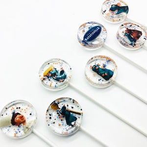 Ratatouille Inspired Lollipops  - Kids party Favors - Branding Gifts - Promo Gifts - Business Giveaway - ( Set includes 6 lollipops)