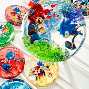 Mario Vs. Sonic Lollipops, Mario Vs. Sonic Favors, Mario Vs. Sonic BIrthday, Mario Vs. Sonic Favors, Mario Vs. Sonic Candy, Mario Vs. Sonic image 2