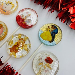 Beauty and The Beast Inspired Lollipops - Beauty and The Beast Party Favors - Beauty and The Beast Inspired Birthday