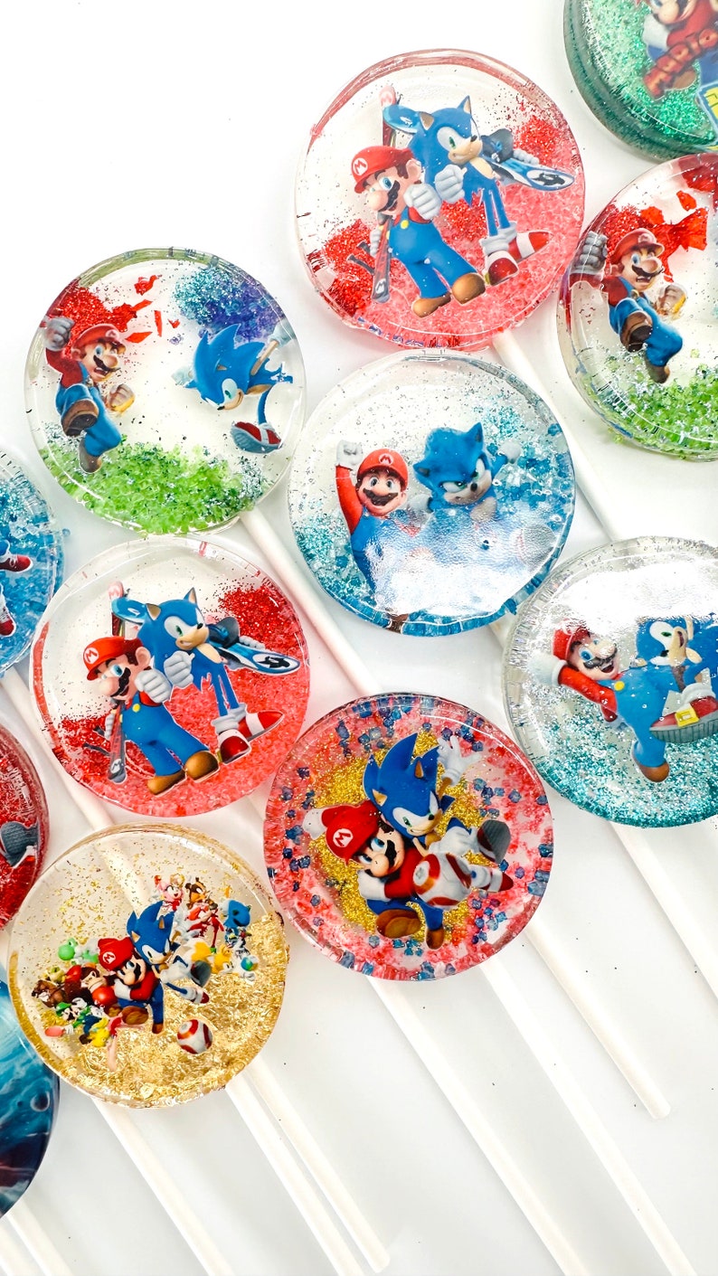 Mario Vs. Sonic Lollipops, Mario Vs. Sonic Favors, Mario Vs. Sonic BIrthday, Mario Vs. Sonic Favors, Mario Vs. Sonic Candy, Mario Vs. Sonic image 7