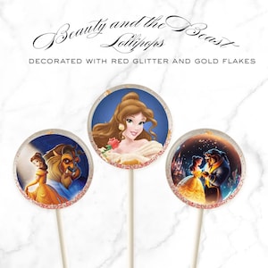 Beauty and The Beast Lollipops: Handmade Isomalt Party Favors