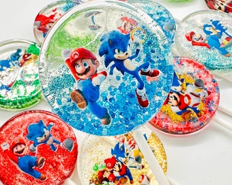 Mario Vs. Sonic Lollipops, Mario Vs. Sonic Favors, Mario Vs. Sonic BIrthday, Mario Vs. Sonic Favors, Mario Vs. Sonic Candy, Mario Vs. Sonic