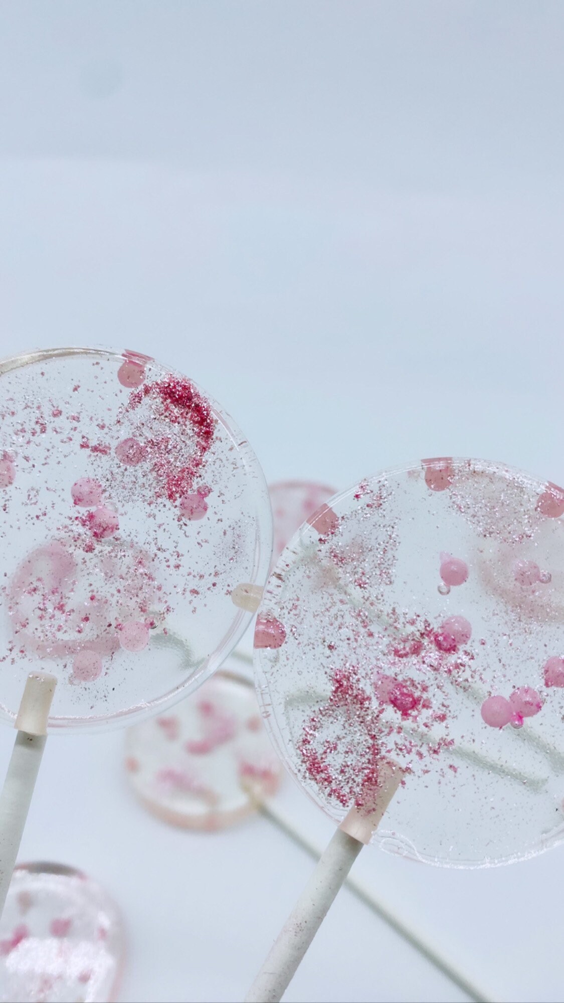 Pink Lollipops Pink glitter Lollipops Glitter Lollipops Etsy
