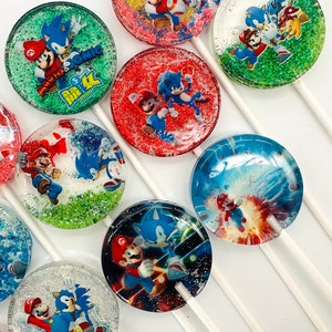 Mario Vs. Sonic Lollipops, Mario Vs. Sonic Favors, Mario Vs. Sonic BIrthday, Mario Vs. Sonic Favors, Mario Vs. Sonic Candy, Mario Vs. Sonic image 6