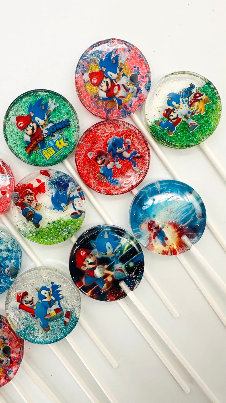 Mario Vs. Sonic Lollipops, Mario Vs. Sonic Favors, Mario Vs. Sonic BIrthday, Mario Vs. Sonic Favors, Mario Vs. Sonic Candy, Mario Vs. Sonic image 6