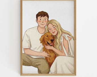 Retrato de mascota personalizado, arte conmemorativo personalizado (archivo digital disponible)