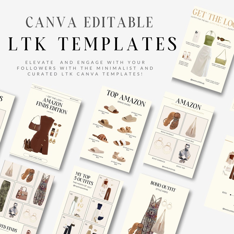 LTK Template | 30 Editable LTK Canva Templates | Top Seller Fashion ...