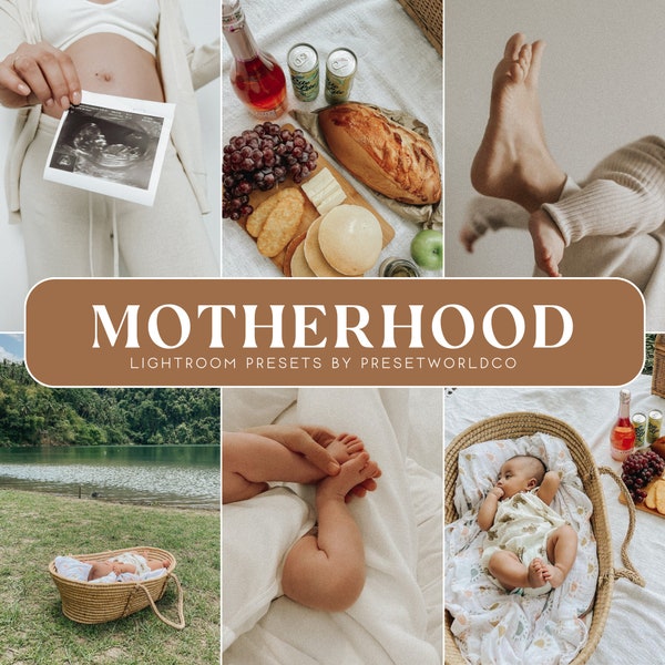 10 Mommy and Baby Lightroom Presets for Newborn Baby, Infant Mobile Presets, Clean and Bright Preset for Motherhood Instagram Filter