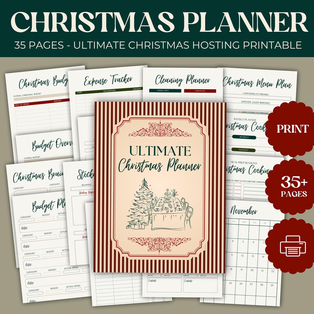 Ultimate Christmas Planner Bundle | 35 Page Holiday Organizer (PDF) - Etsy