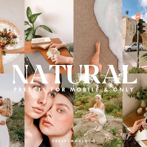 25 Natural Lightroom Presets - Mobile Presets, No Filter Presets - Instagram, Blogger, Presets, Photo Filter, Lightroom Mobile