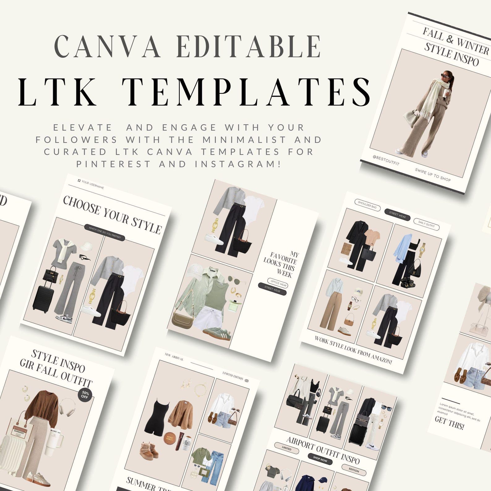 30 Fashion Influencer LTK Templates, Canva Editable (PDF File) - Etsy