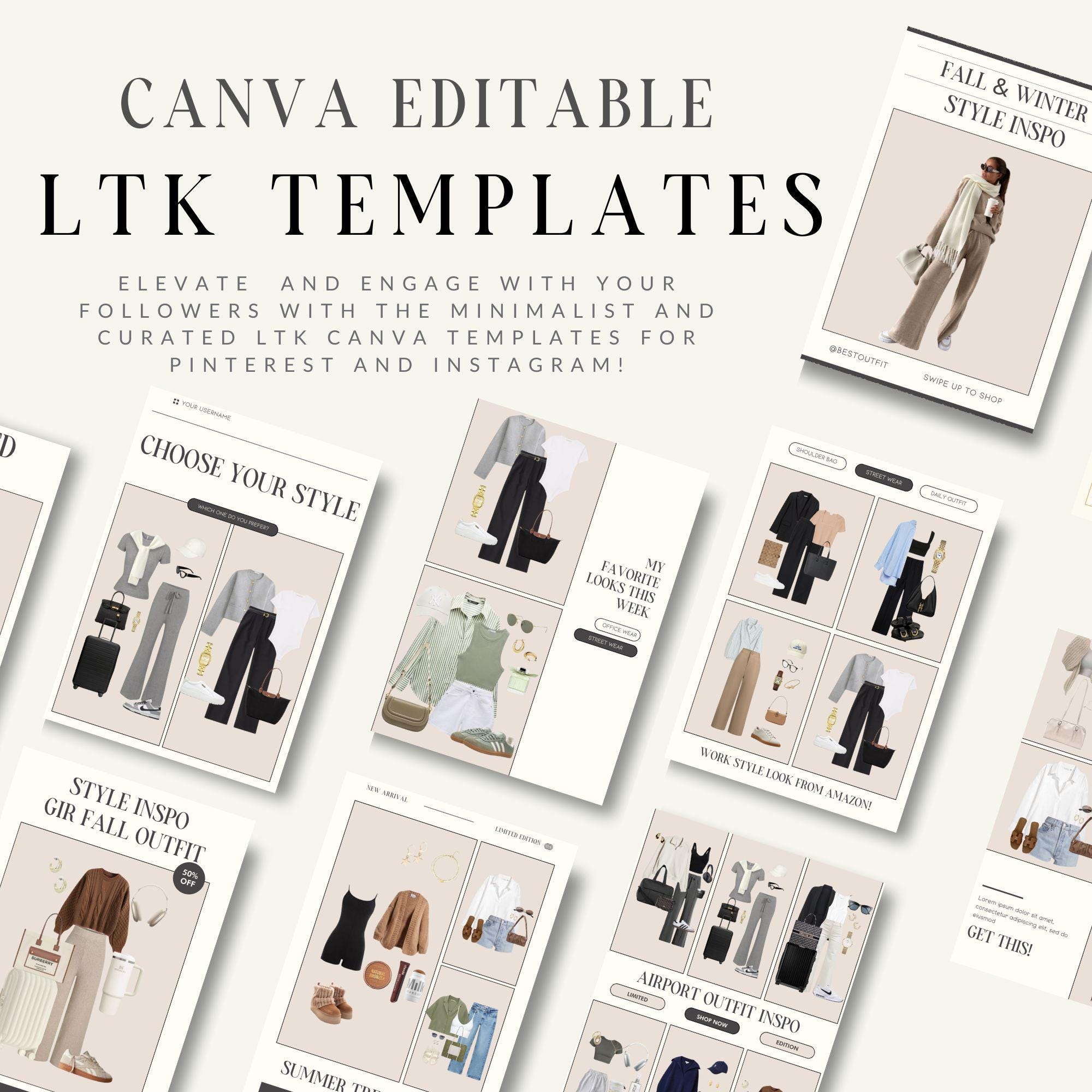 30 Fashion Influencer LTK Templates, Canva Editable (PDF File) - Etsy