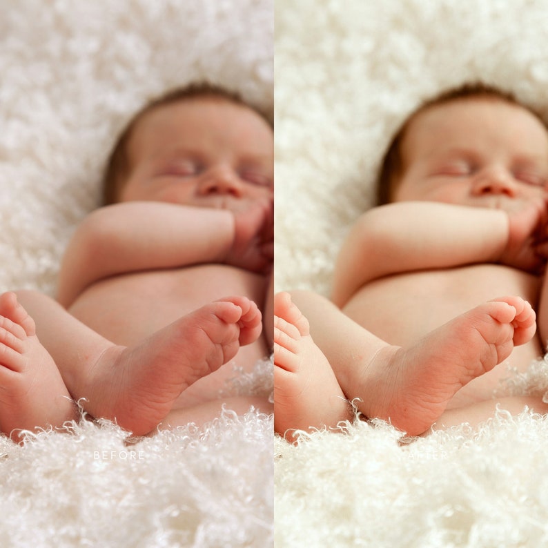 May include: A baby sleeping on a white fluffy blanket. The baby is lying on its back with its arms crossed and its feet tucked up.