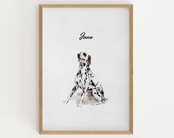 Retrato de mascota personalizado, ilustración de perro y gato (archivo digital o opciones de impresión)