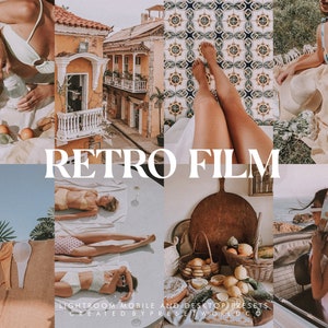 Lightroom Presets, 3 RETRO FILM Instagram Mobile and Desktop Presets, blogger presets, best filter, best presets, ig feed, cinematic