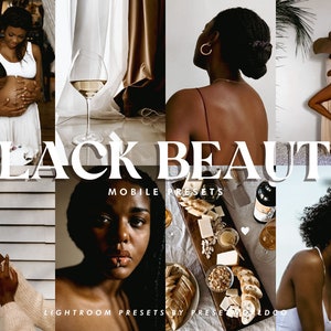 10 BLACK BEAUTY skin LIGHTROOM mobile presets/ black skin preset / dark skin preset / brown tones, dark skinned, family and portrait presets