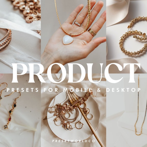 15 Jewelry Product Photography Lightroom Presets| Jewelry Mobile & Desktop Presets | Aesthetic Preset