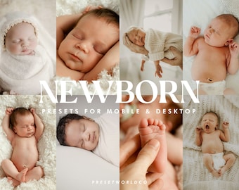 30 Newborn Lightroom Presets, Baby Photography Filters (Mobile & Desktop)