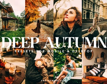 25 Deep Autumn Lightroom Presets - Reiche Herbst-Fotofilter für die saisonale Bearbeitung & warme, gemütliche Atmosphäre, Fotofilter