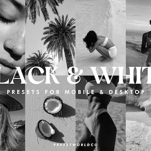 15 Black and White Lightroom Presets | Monochrome Photo Presets | Professional Wedding Filter | B&W filter