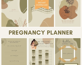 Pregnancy Planner, First Time Mom Diary, Earth Tone (Digital Download)