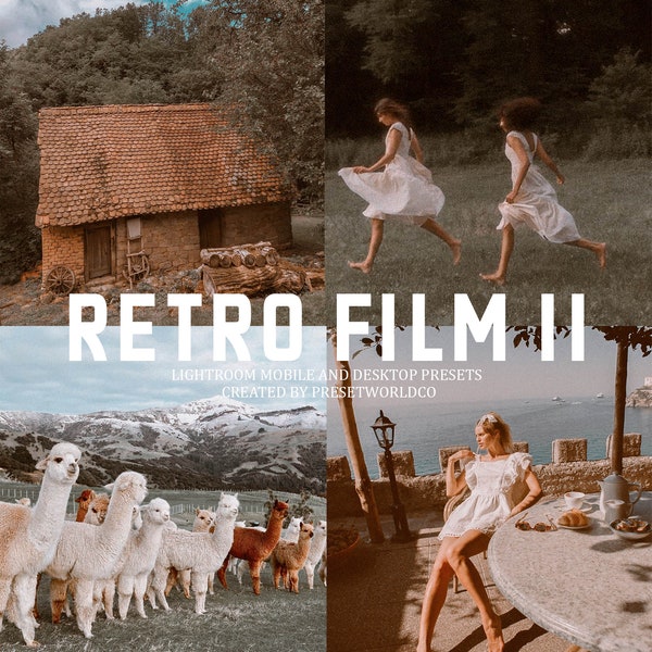 Lightroom mobile, 8 RETRO FILM II bundle presets, instagram mobile and desktop preset pack, best presets, ig feed, vintage