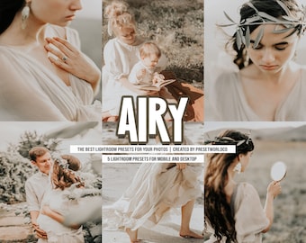 Airy Lightroom Presets, Mobile & Desktop, Natural Light Filter (Digital Download)