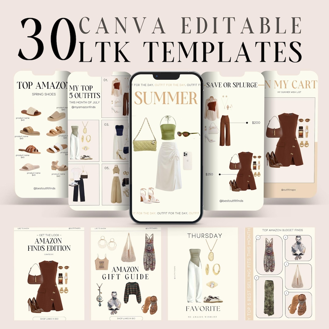 LTK Template | 30 Editable LTK Canva Templates | Top Seller Fashion ...