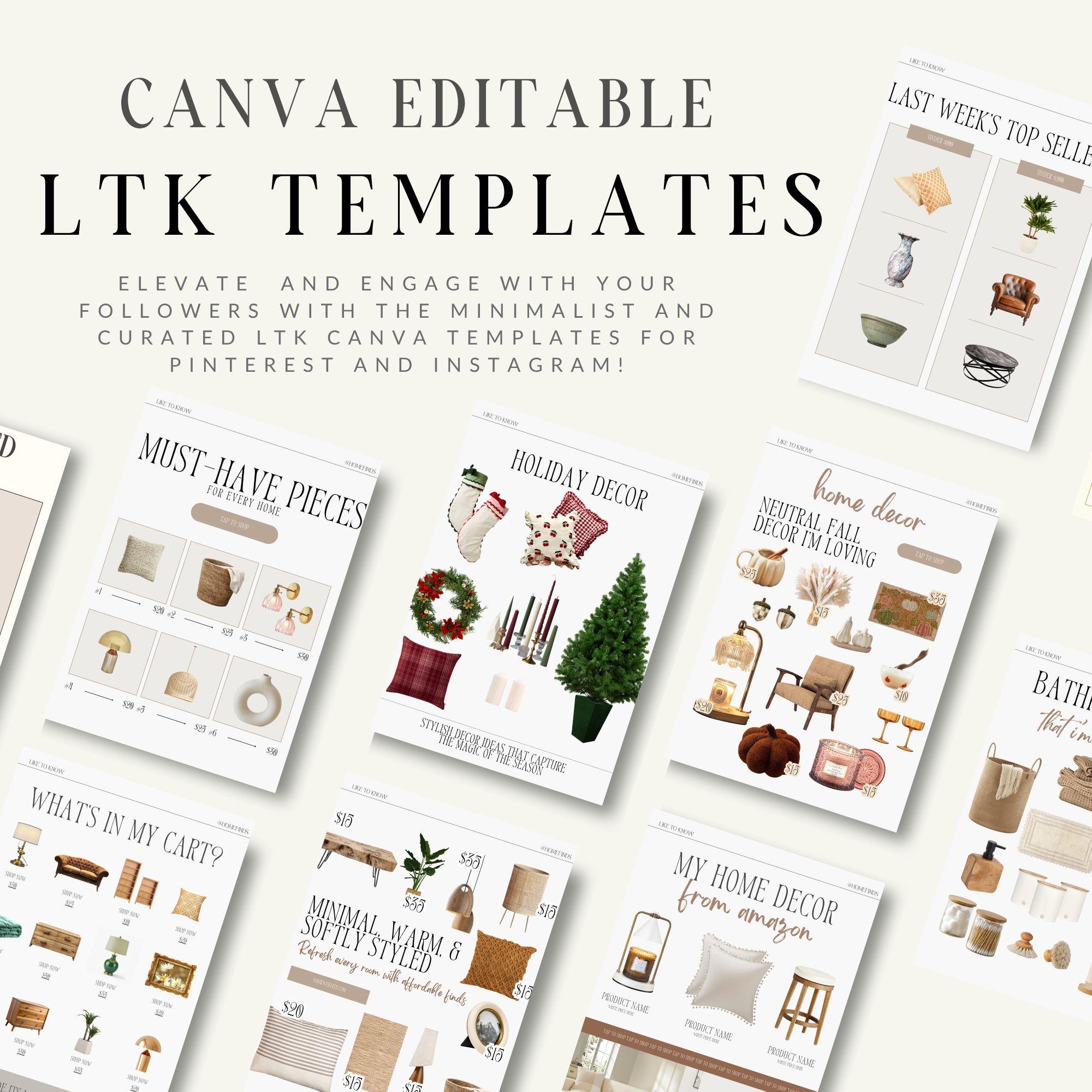 45 Editable LTK Home Finds, pinterest Canva Templates, LTK Pinterest ...