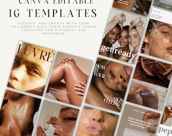 Plantillas de Instagram para cuidado de la piel estético/Redes sociales de marcas de belleza (PDF)