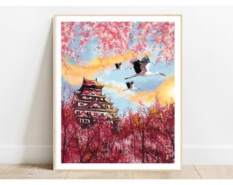 Original illustration art postcard printing on paper wall art Play for success Illustrated STORK poster poster print Violin Music
