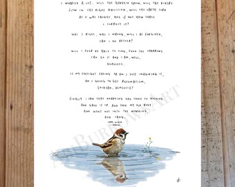 I Worried by Mary Oliver / Birds Sparrow Poem Art Print Poster - Etsy I Worried by Mary Oliver / Birds Sparrow Poem Art Print Poster - Etsy