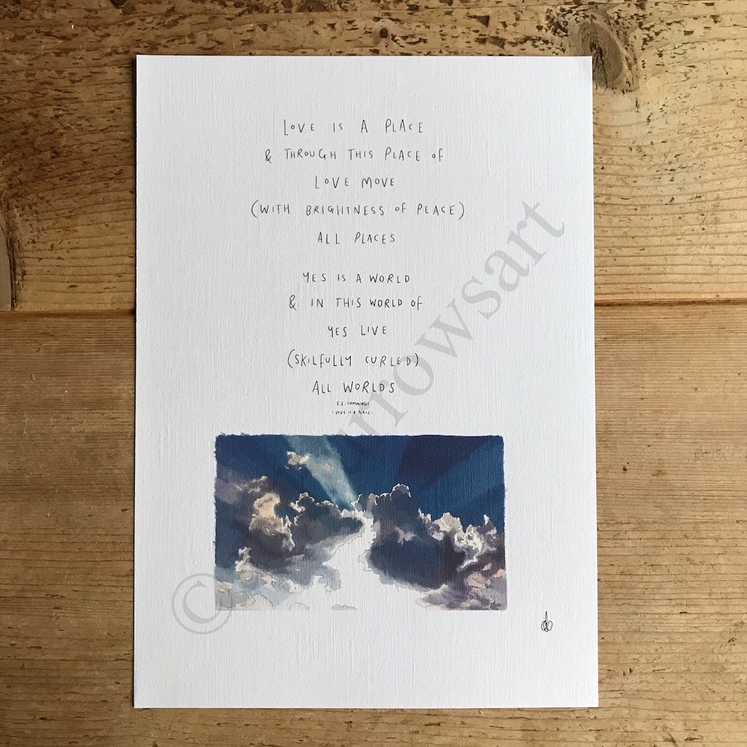 Love is A Place by E.E. Cummings / Art Print