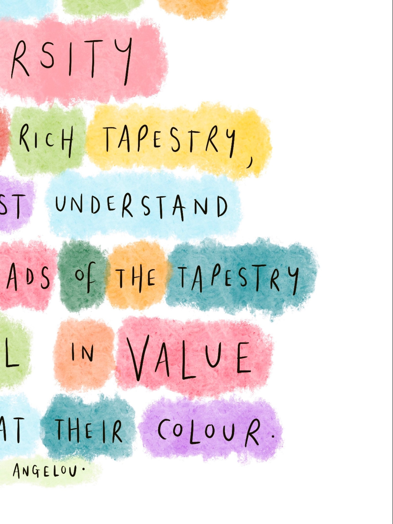 Diversity / Rich Tapestry Equality by Maya Angelou / Art Print - Etsy