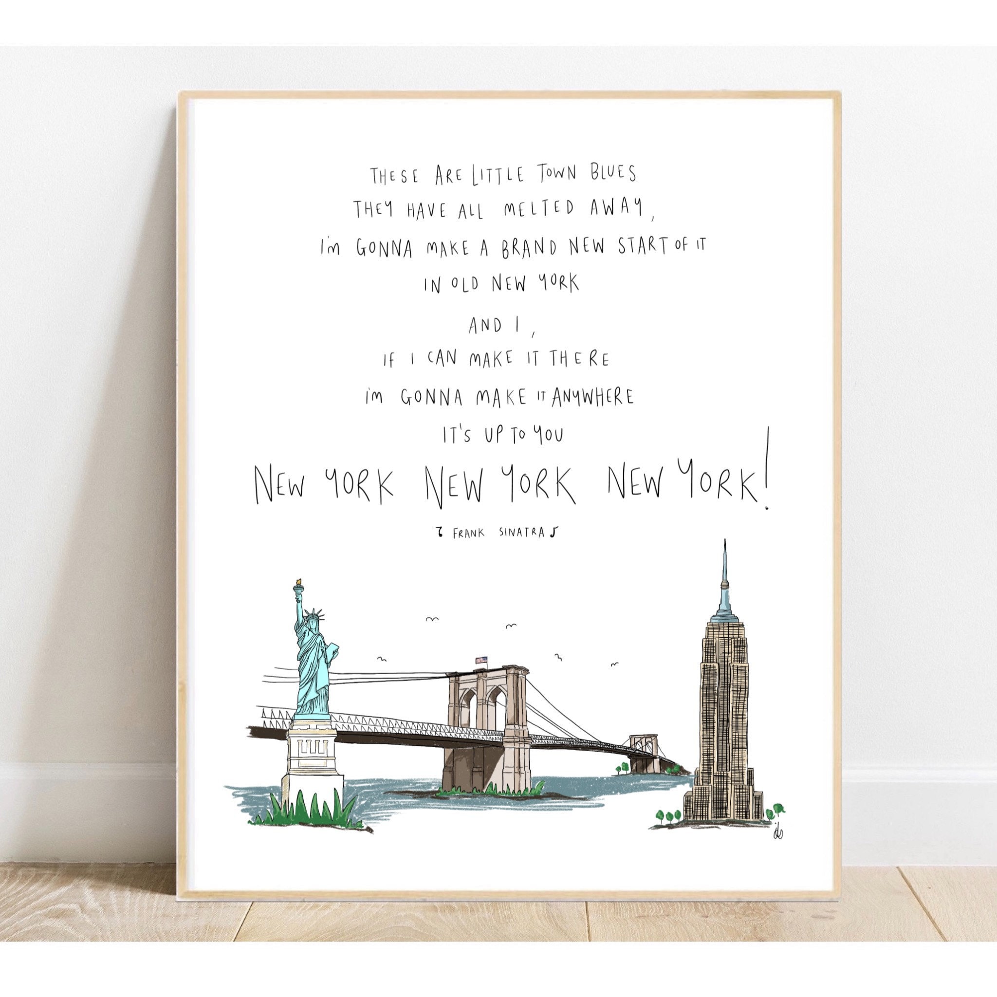 New York New York by Frank Sinatra / Art Print / Lyrics / USA Etsy UK