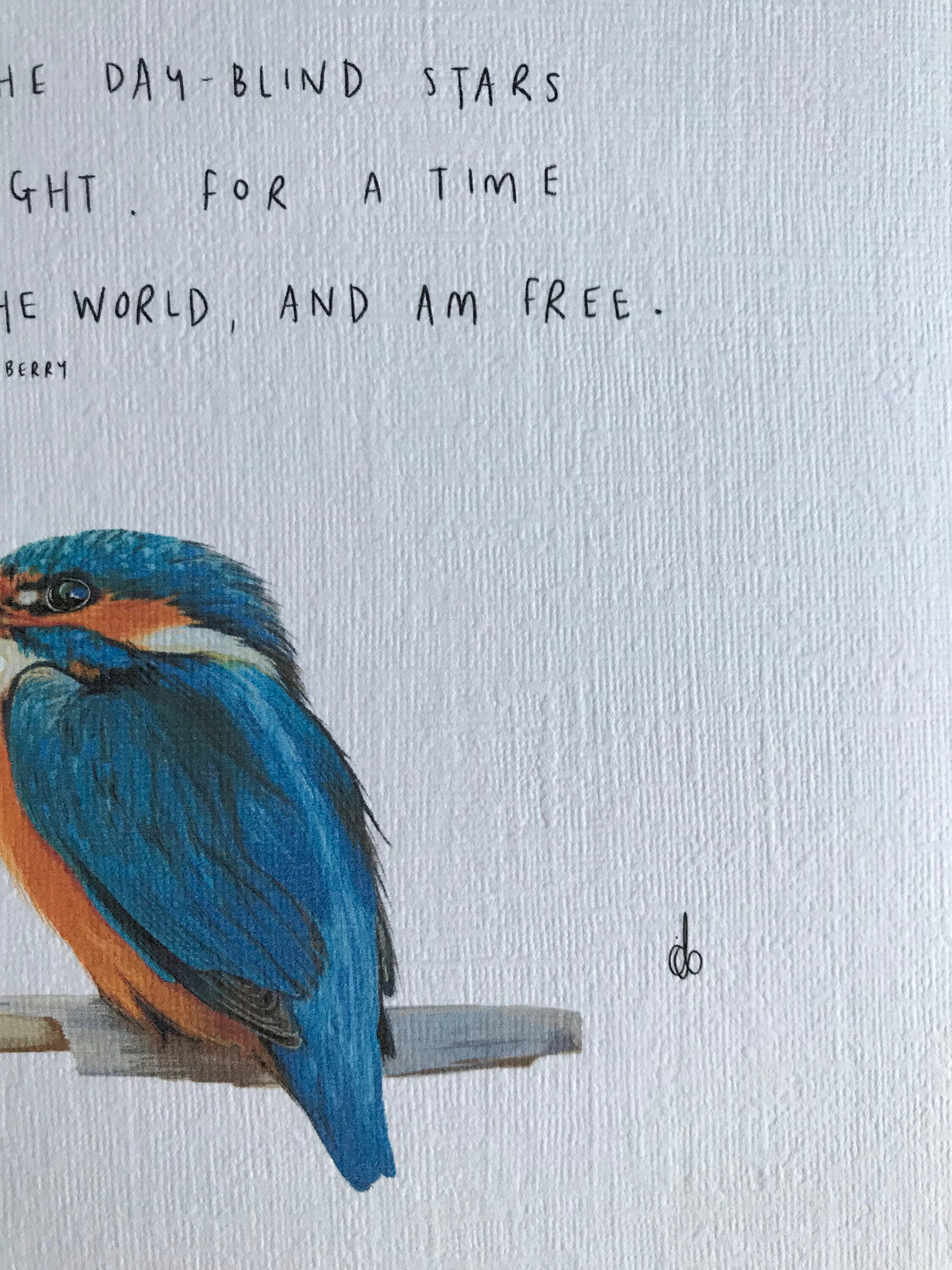 The Peace of Wild Things by Wendell Berry / Art Print Kingfisher Nature