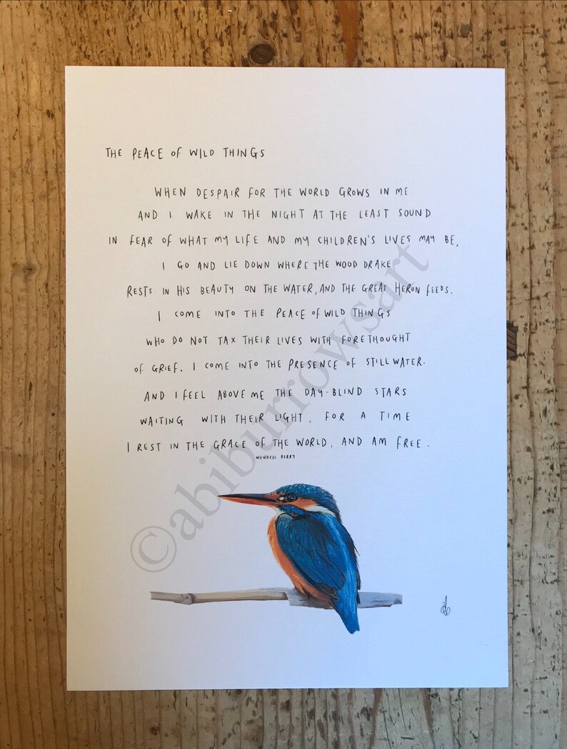 The Peace of Wild Things by Wendell Berry / Art Print Etsy