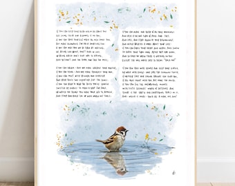 If by Rudyard Kipling / Print Art Drawing Painting Poem Quote For Him Bird Traditional Inspirational Motivational Nursery Strength Boy Man