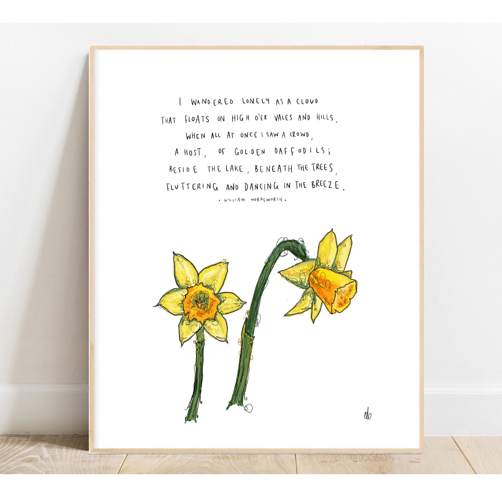 PRINTABLE Daffodils Poem By William Wordsworth, Spring, 50 OFF