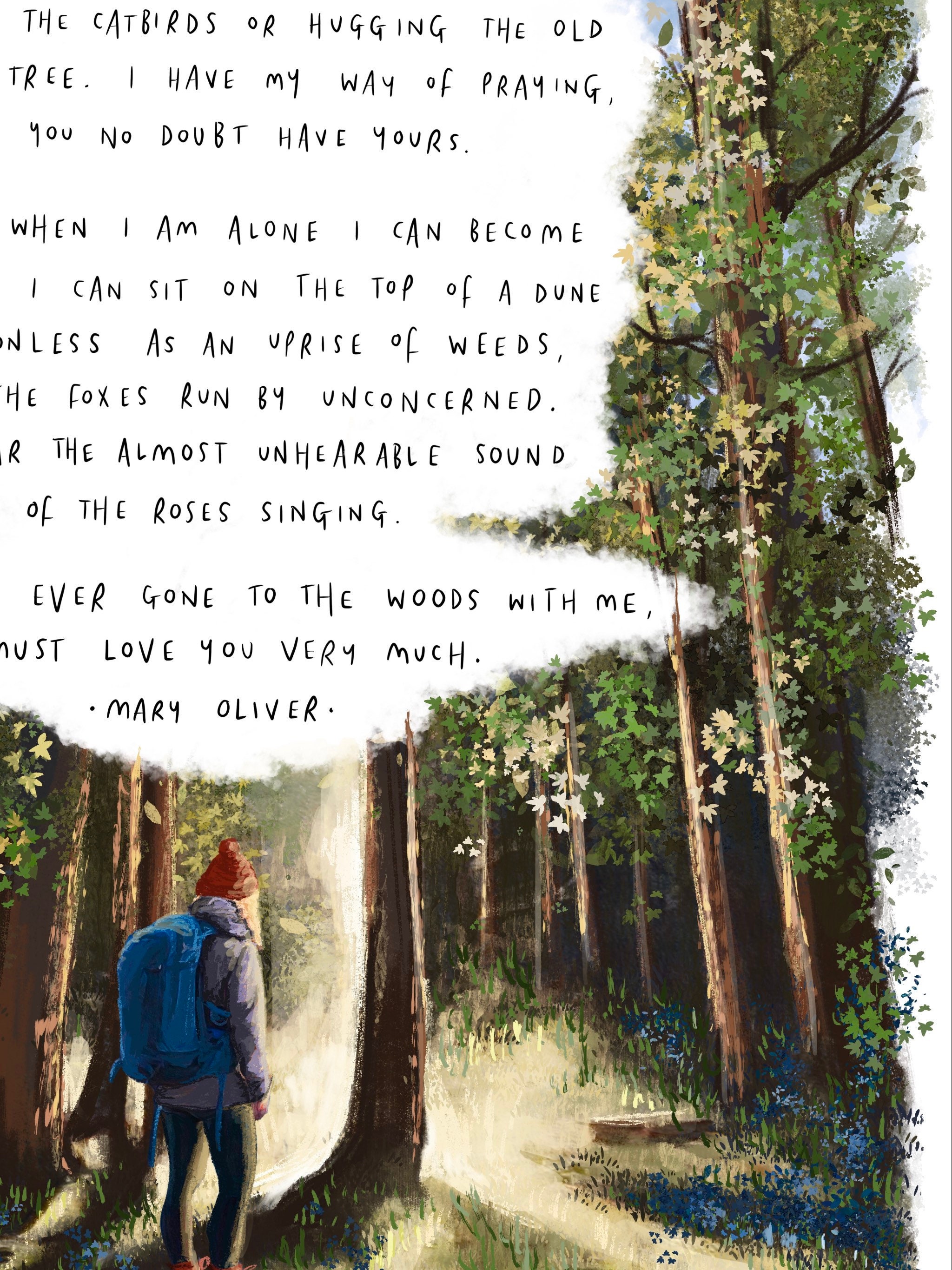 How I Go To The Woods by Mary Oliver / Wildlife Forest Art Etsy How I Go To The Woods by Mary Oliver / Wildlife Forest Art Etsy