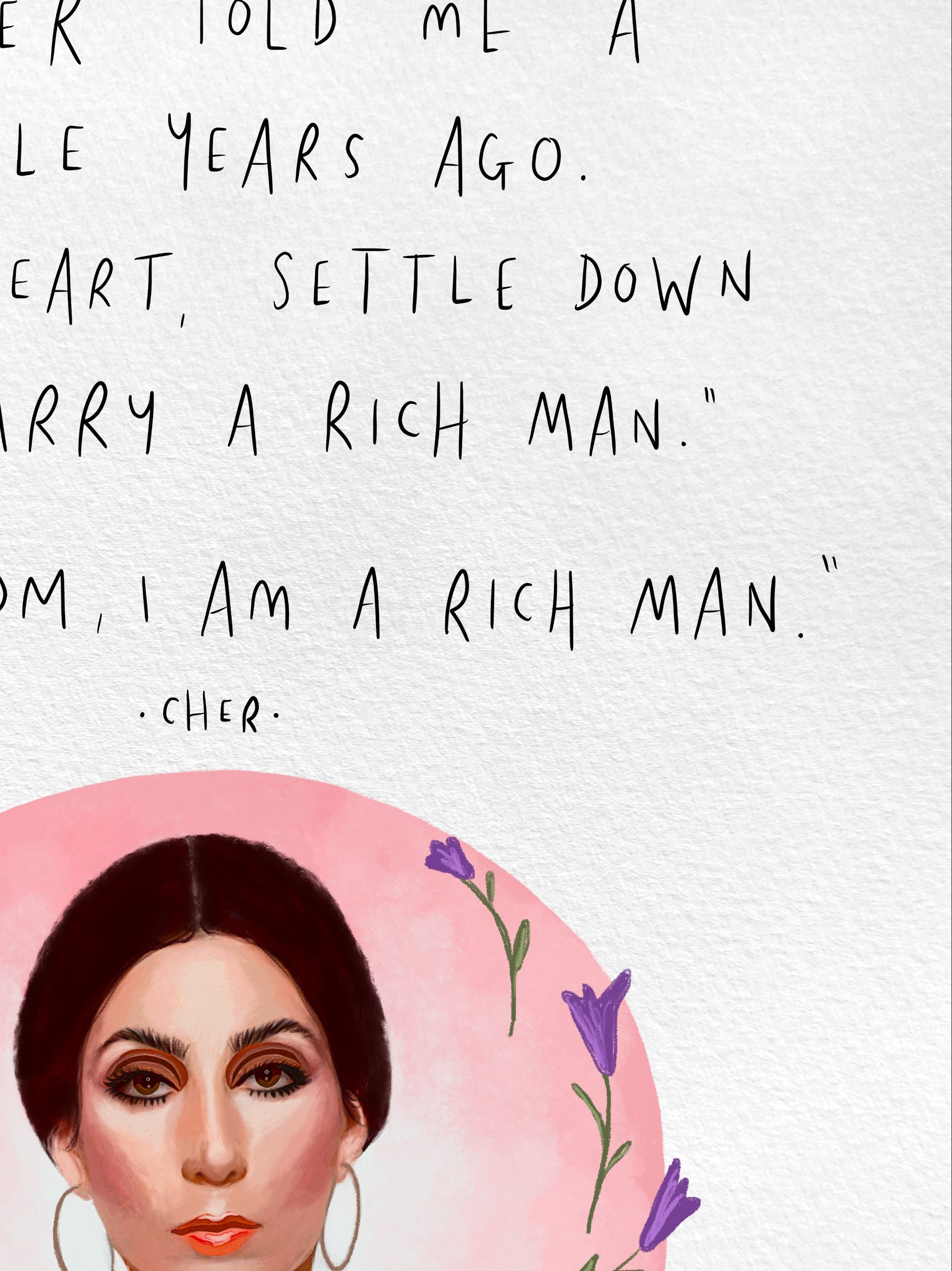 Mom I Am A Rich Man Mom I Am A Rich Man by Cher / Quote Art Pop Print Poster | Etsy