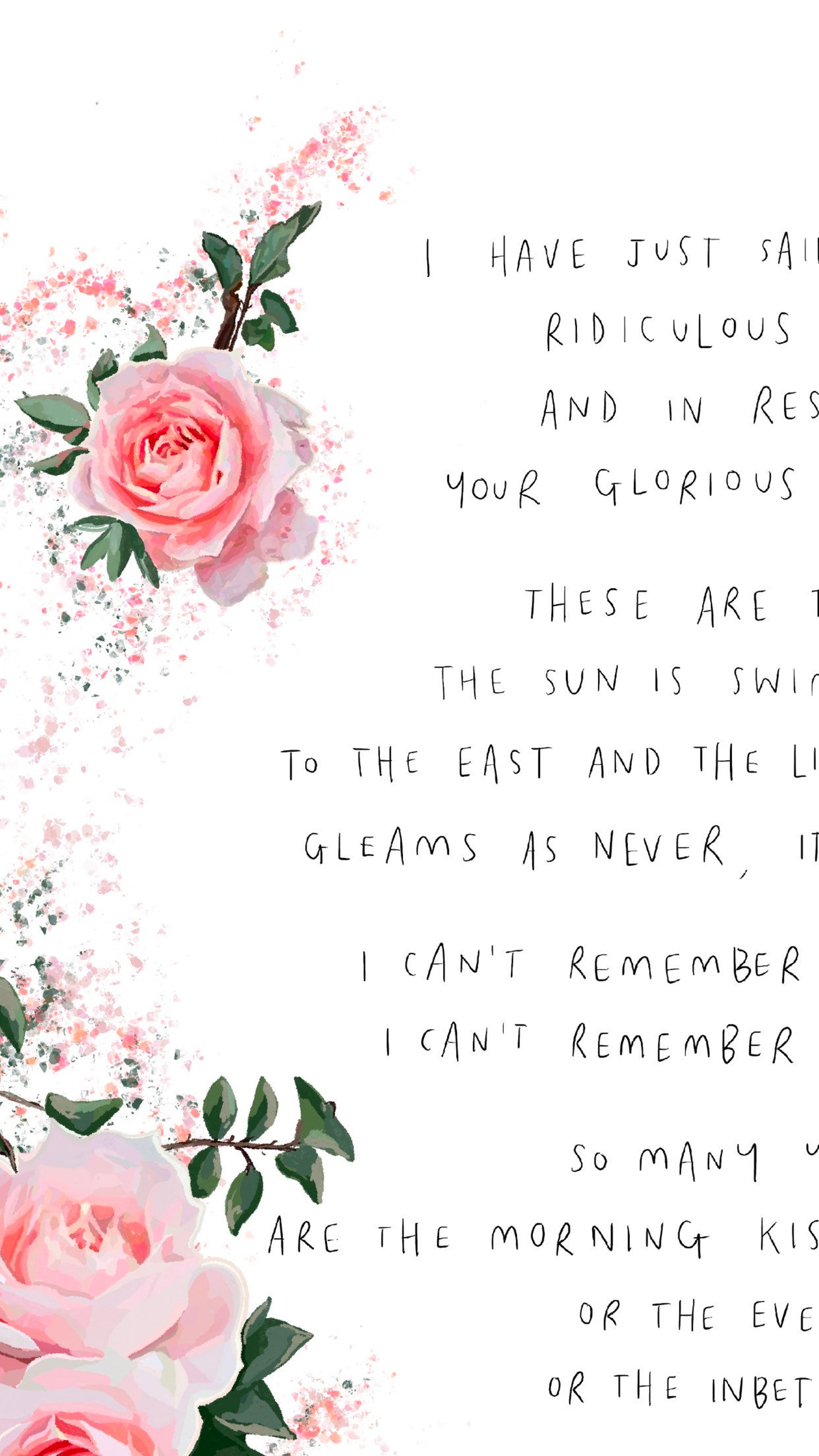 I Have Just Said par Mary Oliver / Poem Floral Botanical