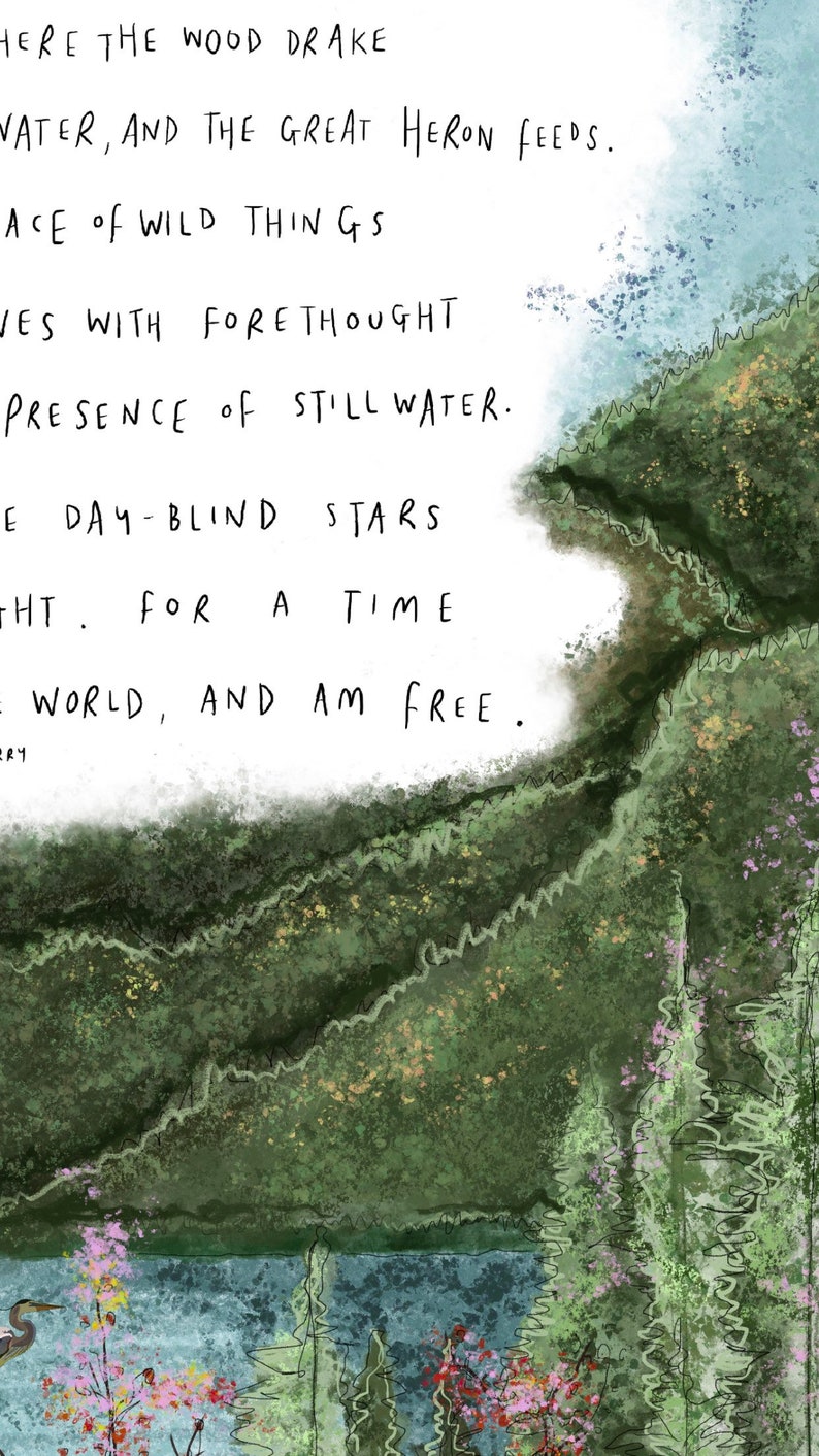 Peace Of Wild Things by Wendell Berry / Poem Art Print Poster | Etsy