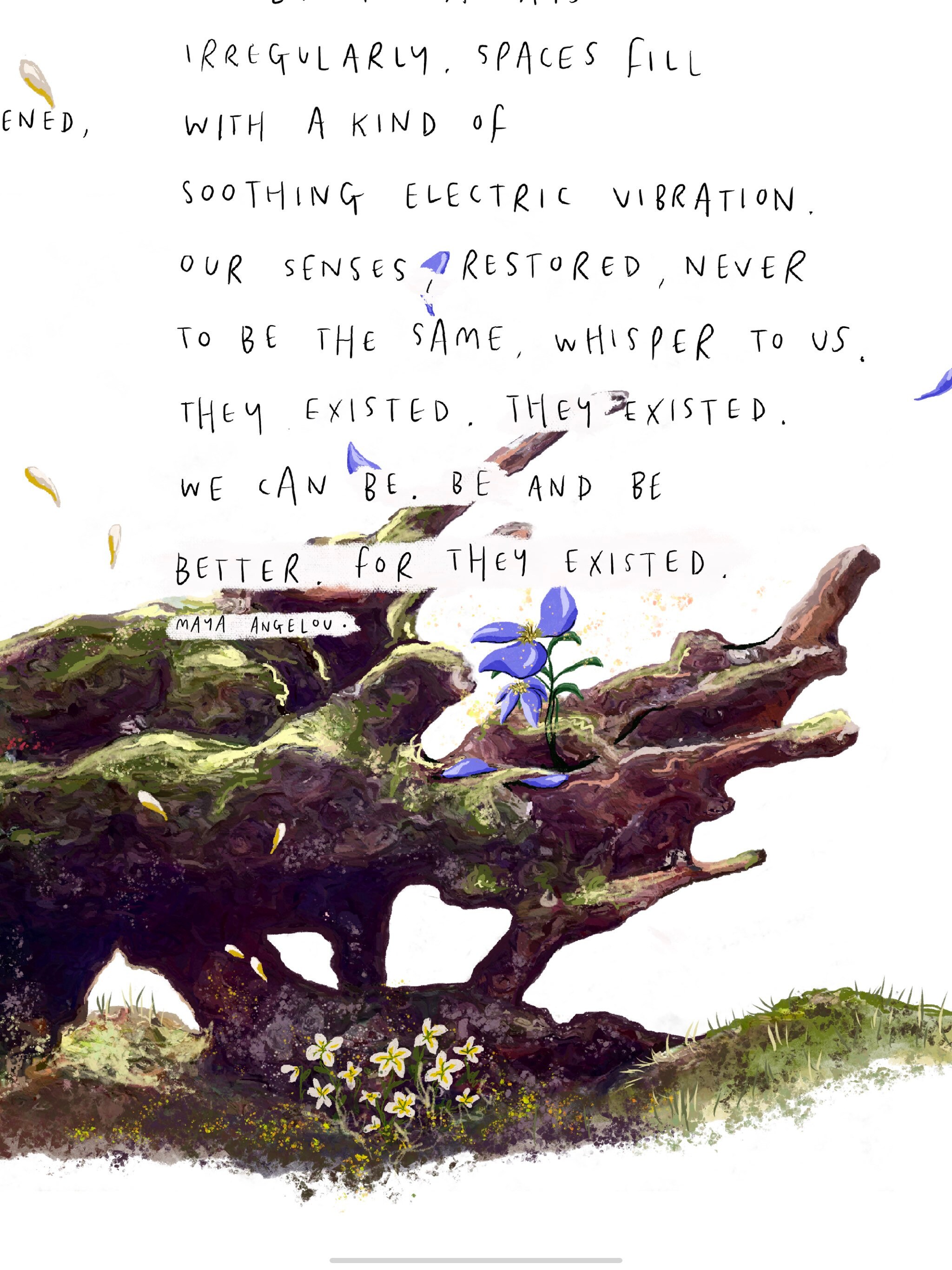 When Great Trees Fall by Maya Angelou / Art Print Drawing Etsy UK