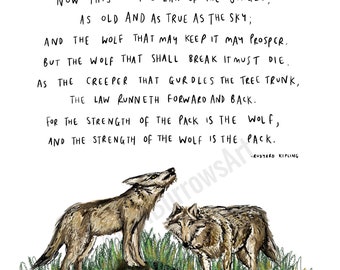 Rudyard Kipling the Law of the Wolves Art Print 