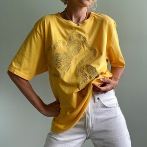 Vintage 1980s MONDI Tassel Applique Cotton T Shirt, Medium image 1